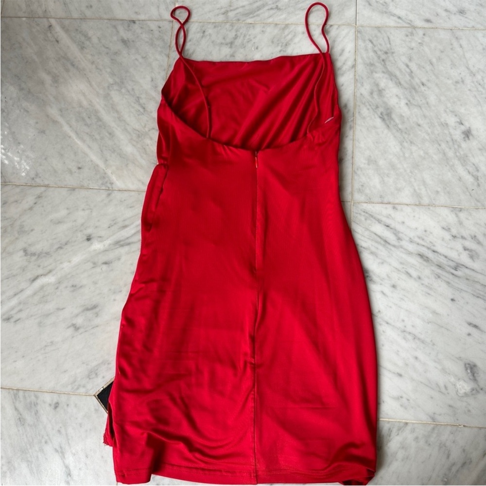 Superdown Lorena Draped Mini Dress Red Sleeveless Short XS - Picture 4 of 4